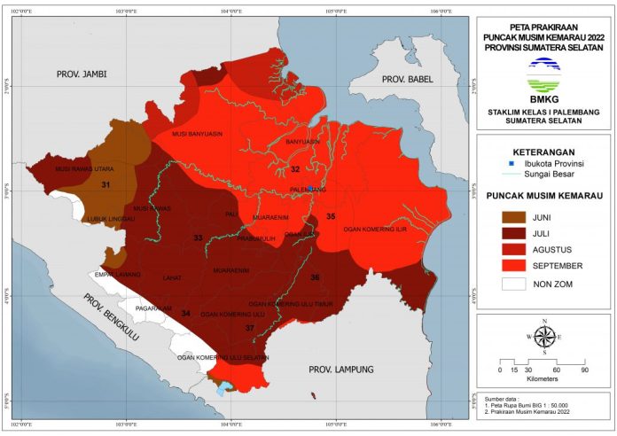 Waspadai Puncak Musim Kemarau Di Sumatera Selatan Tahun Haki