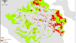 south sumatera forest fires map 2015